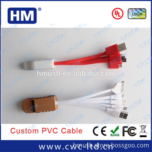 Customized promotional usb cable (external cable) multi adaptor custom pvc cable